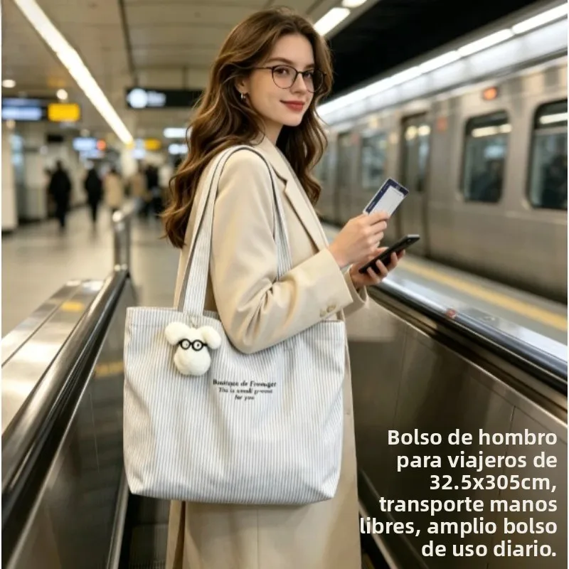 Bolsa de lona táctica bandolera gran capacidad, rayas - imagen 2