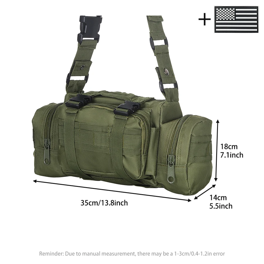 Riñonera táctica MOLLE lateral ajustable para senderismo exterior - imagen 4