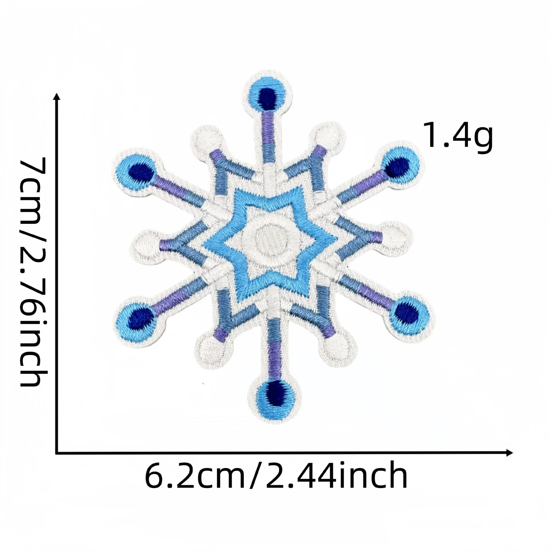 Ejemplo de insignia azul y rosa