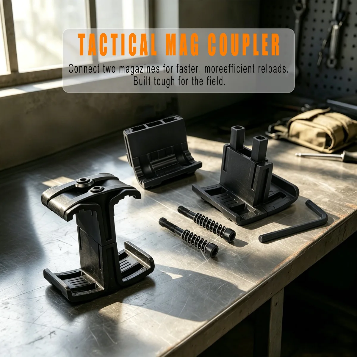 Acoplador táctico MAG con clip paralelo universal para AK, AR15 y M4