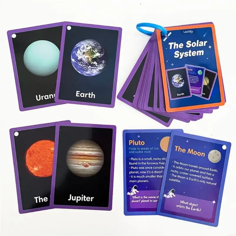 Tarjetas flash educativas espacial para aprender inglés en aula - imagen 2