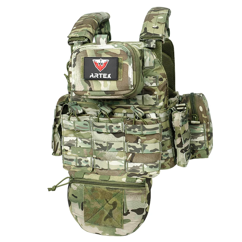 Chaleco táctico camuflaje con portaplacas y bolsas MOLLE - imagen 2