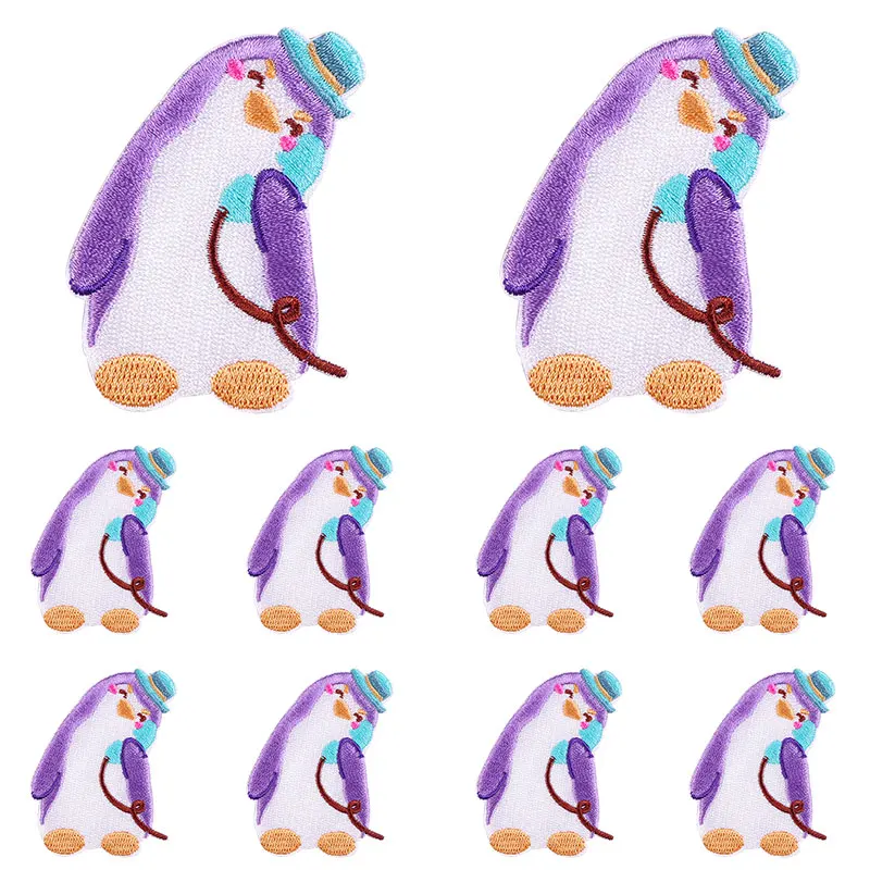 Parche bordado pingüino autoadhesivo para ropa – Diseño animal DIY - imagen 4
