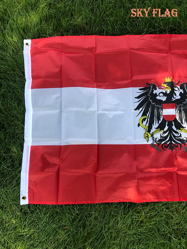 Bandera SKY de Austria con águila y escudo, poliéster impreso - imagen 5