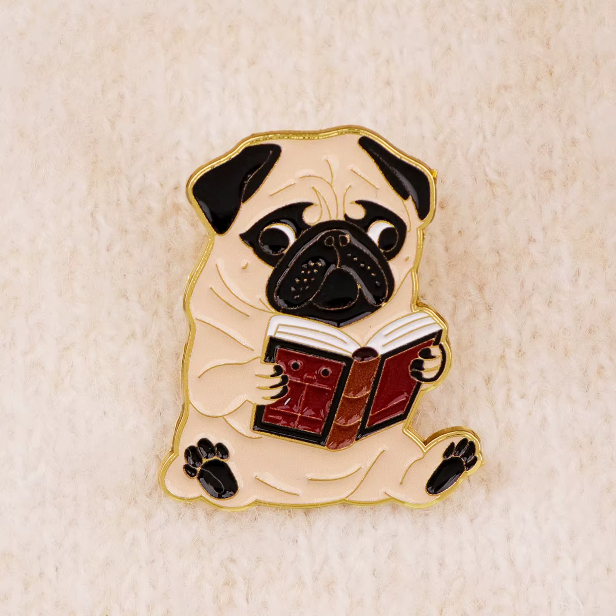 Pin de esmalte perro lindo de metal para mochila y ropa - imagen 4