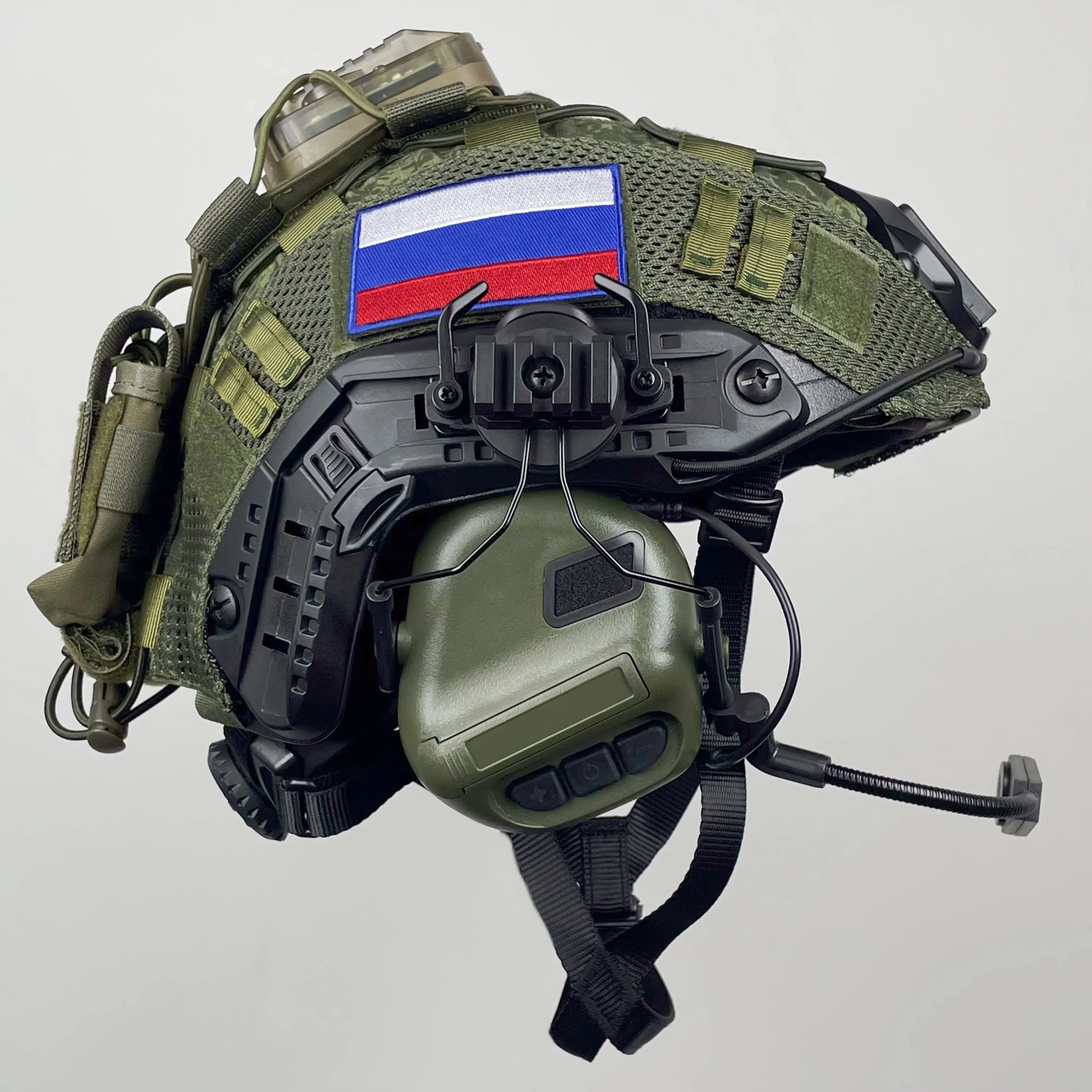 Equipo táctico para casco con protección y camuflaje ripstop verde - imagen 4