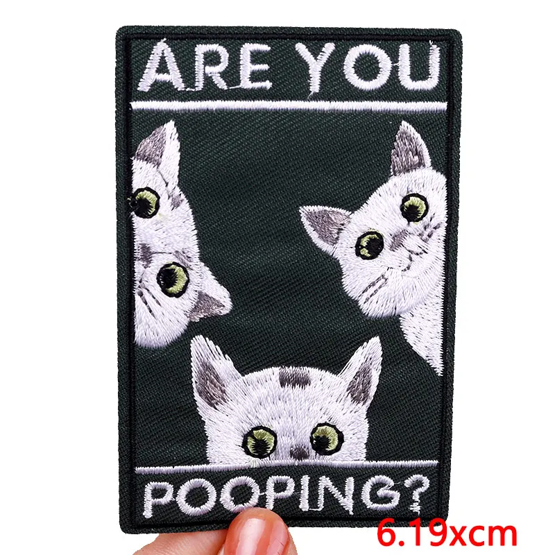 Parche MOLLE bordado gato Punk cuadrado táctico resistente planchar