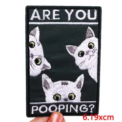 Parche MOLLE bordado gato Punk cuadrado táctico resistente planchar