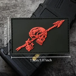 Parche táctico PVC 3D Red Skull Arms – Gancho y bucle militar