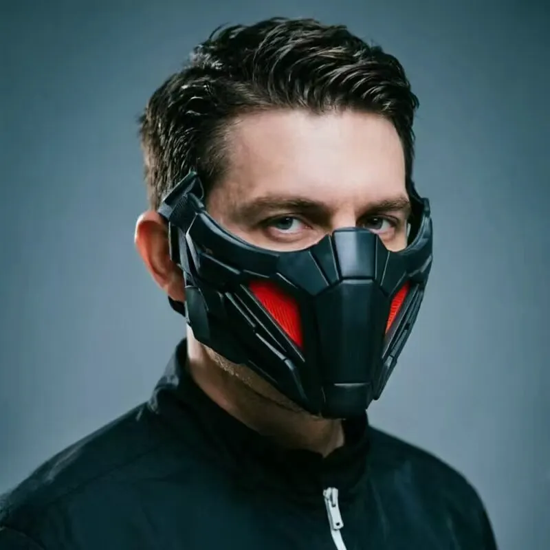 Máscara táctica airsoft impresa cyberpunk estilo armadura