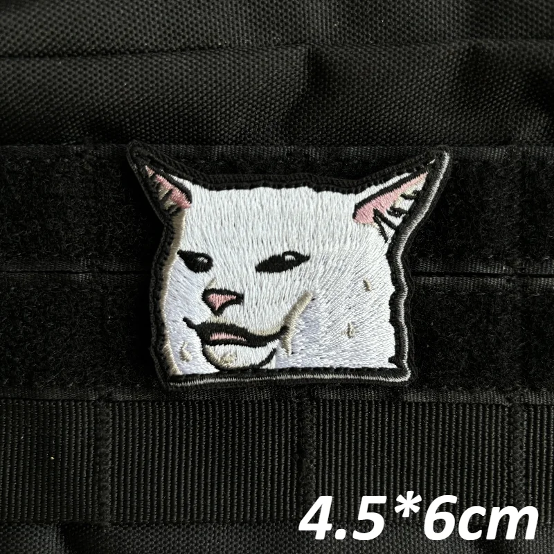 Parche táctico bordado de gato expresión