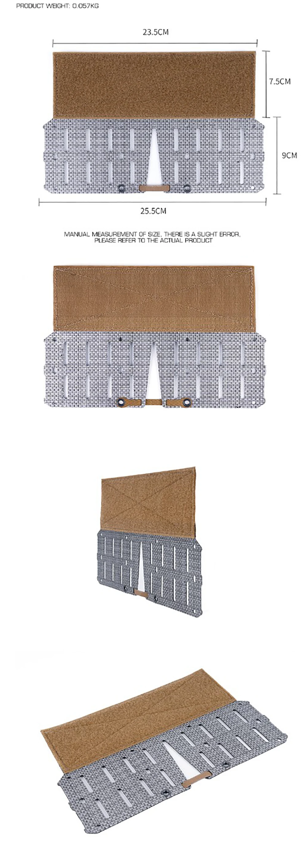 Panel Dropwing Vertical MOLLE para equipamiento táctico