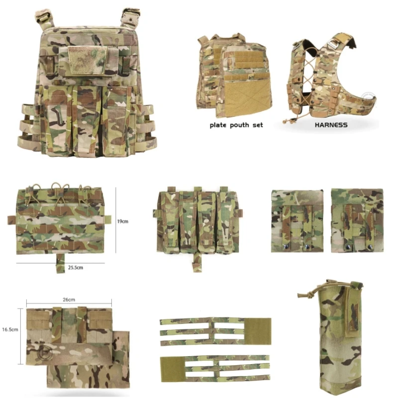 Sun Snow Precision AVS MBAV Bolsas de placa tácticas MOLLE montaje