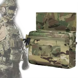 Chaleco táctico con bolsa de pecho y portaplacas MOLLE Airsoft