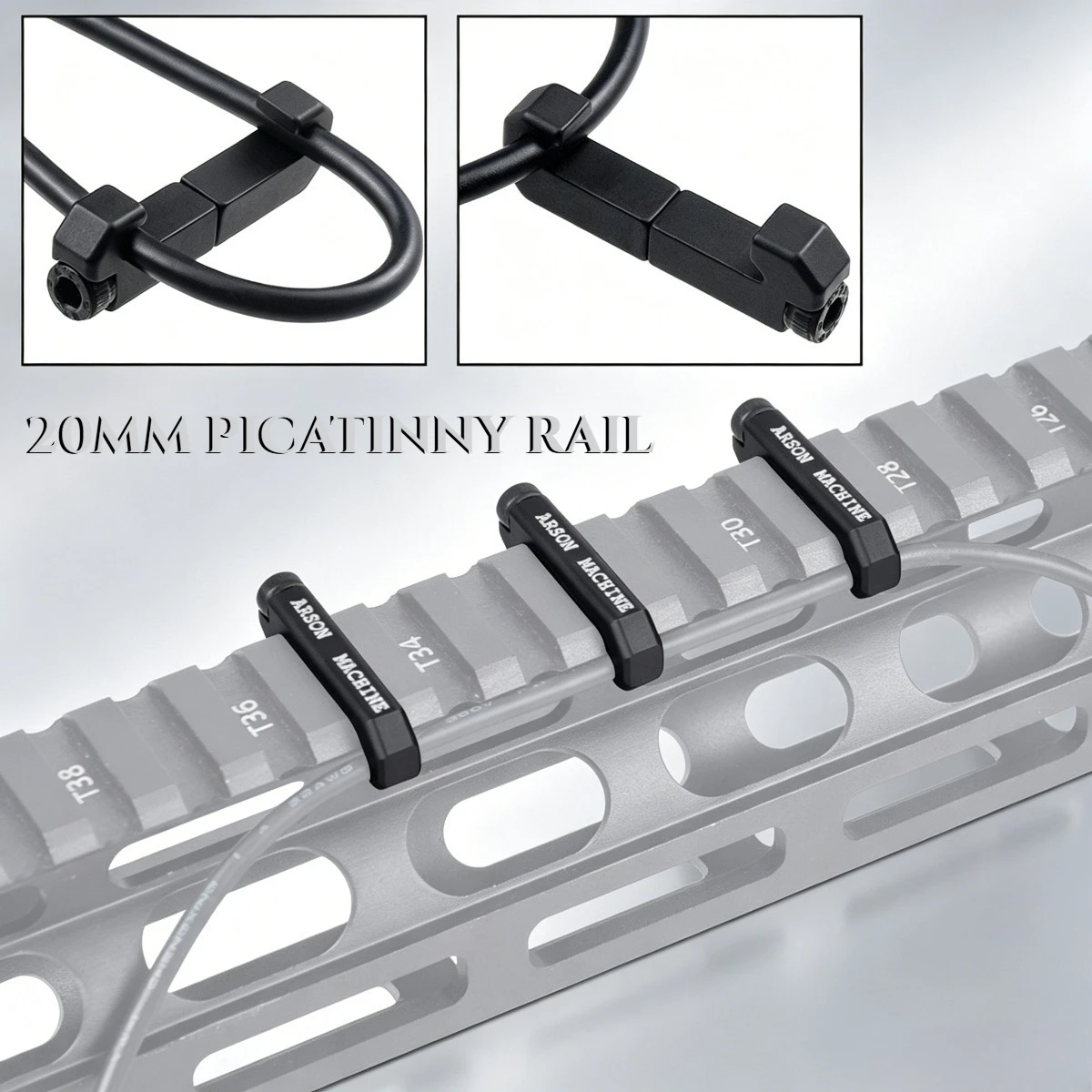 Guía de cables táctico M-LOK para rail Picatinny y guardamanos - imagen 3