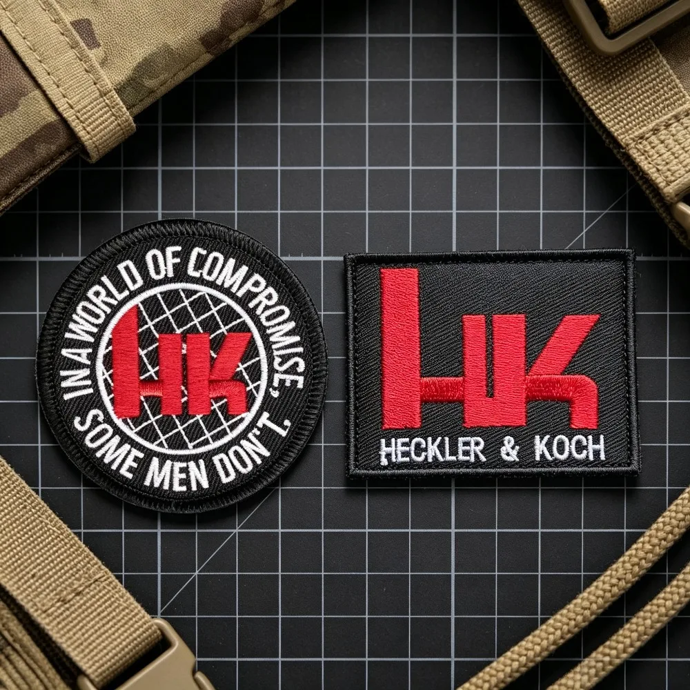 Parche táctico bordado HK Velcro – Insignia moral para mochila y brazalete