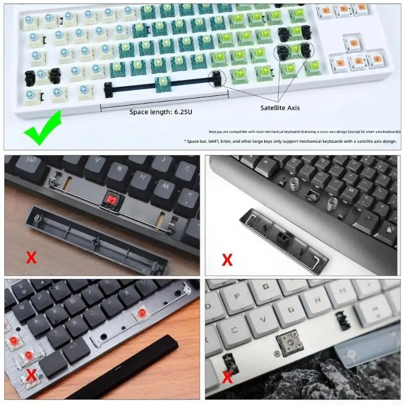 Teclas PBT premium MOA blancas para teclado mecánico, letras rusas - imagen 2