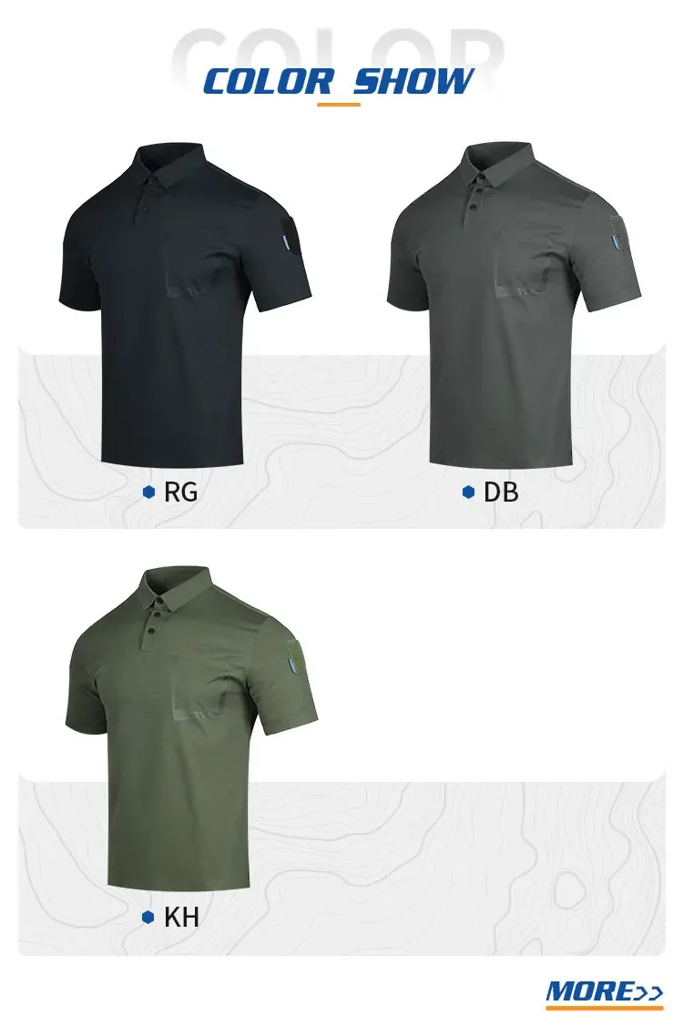 Polo táctico azul en uso