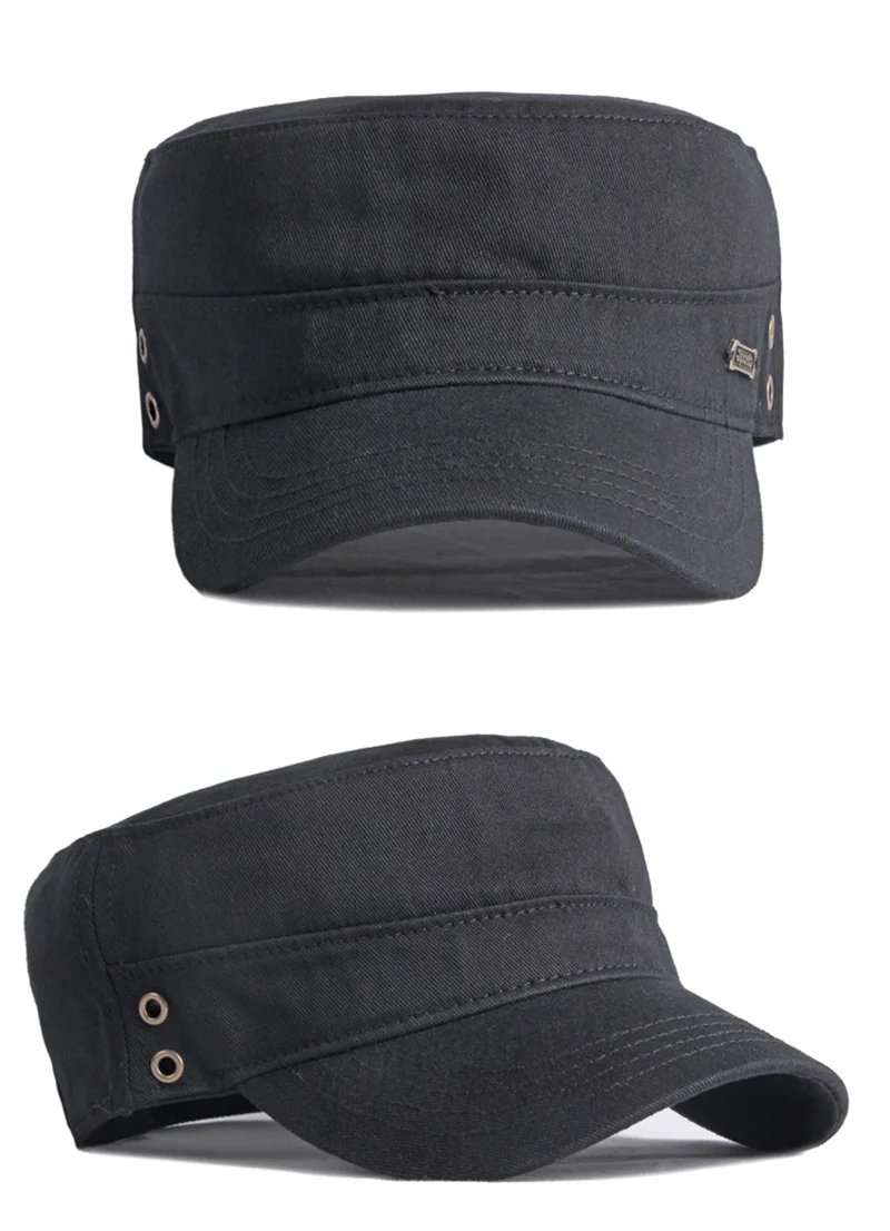 Vista general de gorra militar casual negra
