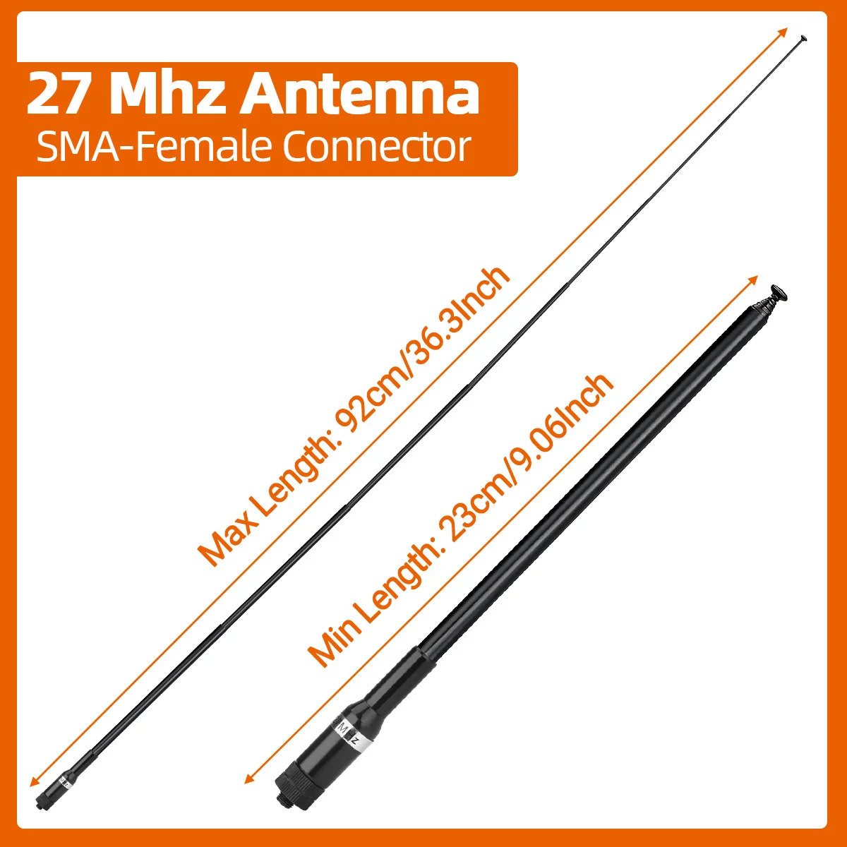Antena telescópica ABBREE CB 27MHz SMA/BNC walkie talkie - imagen 2