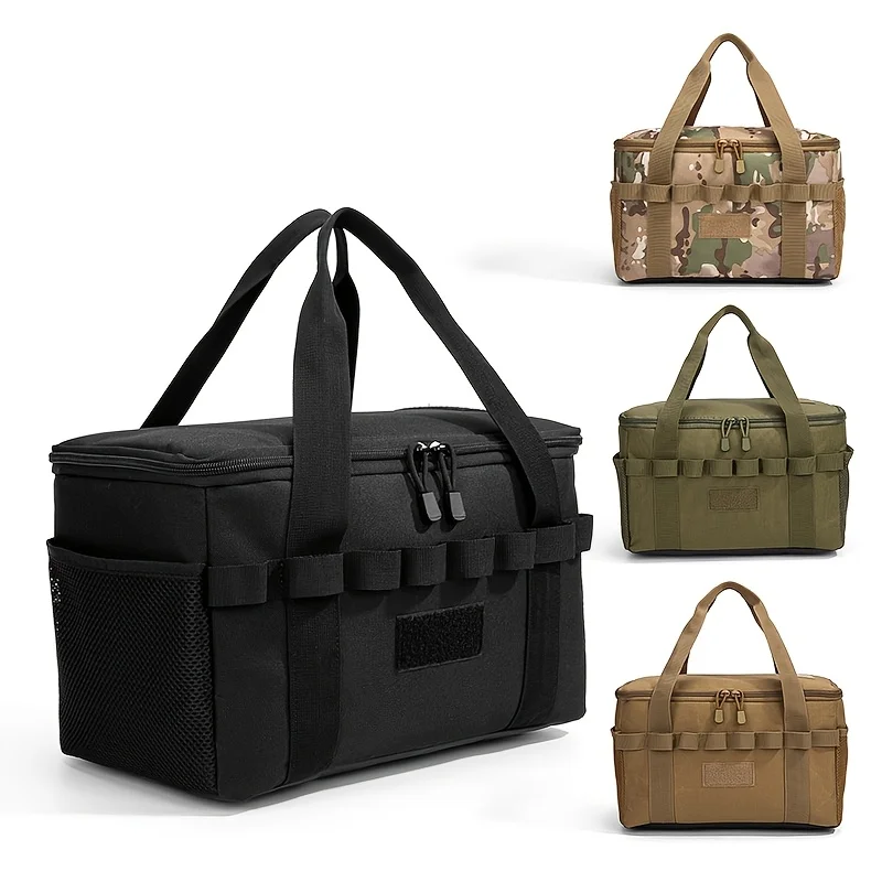 Bolsa táctica negra con organizador y múltiples compartimentos - imagen 2