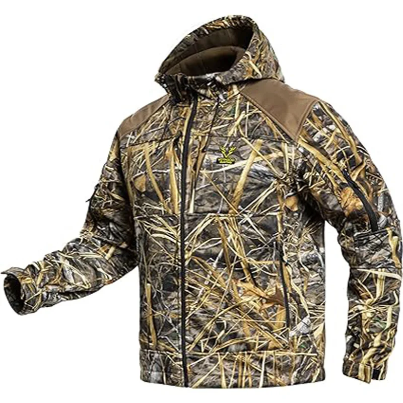 Chaqueta caza VOTAGOO camuflada forro polar con capucha