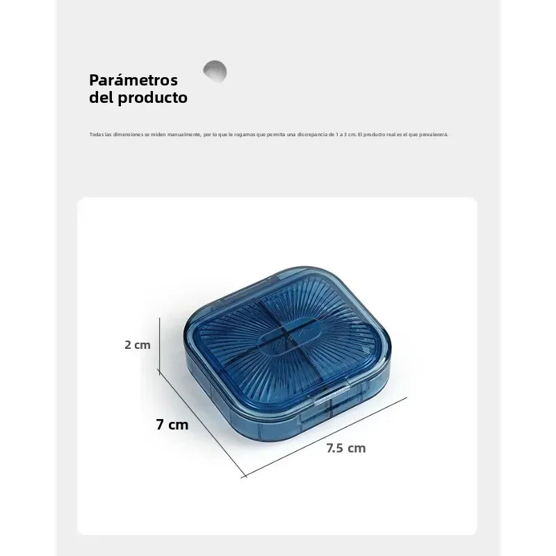 Pastillero portátil con recordatorio mañana, mediodía y noche
