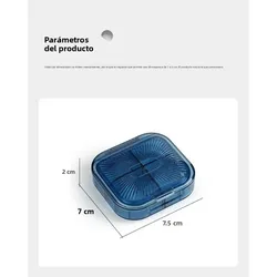 Pastillero portátil con recordatorio mañana, mediodía y noche