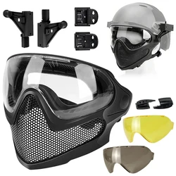 Máscara facial Airsoft malla acero transpirable protección completa