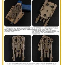 QLS 19 placa liberación rápida MOLLE – adaptador funda pistola
