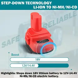 Adaptador de batería Makita LXT BL18 para suministro con voltaje bajo