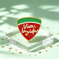 Broches de esmalte sandía Viva la vida para mujer, pines