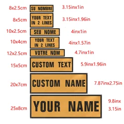 Parche bordado personalizado nombre y número amarillo