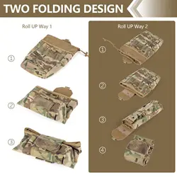 Bolsa táctica MOLLE con cordón plegable para cargadores