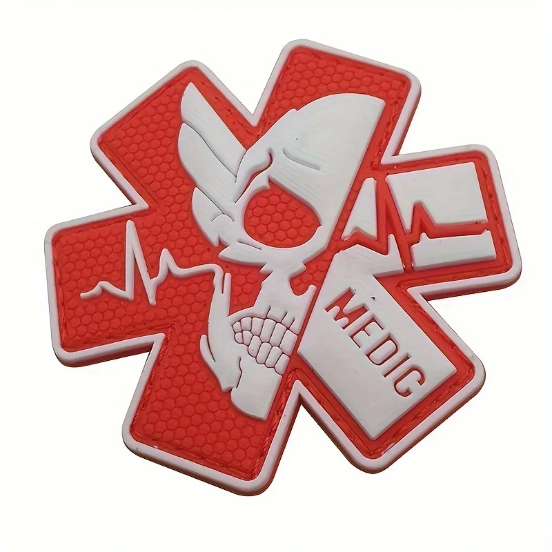 Parche calavera táctica MOLLE – Reflectante para mochila - imagen 2