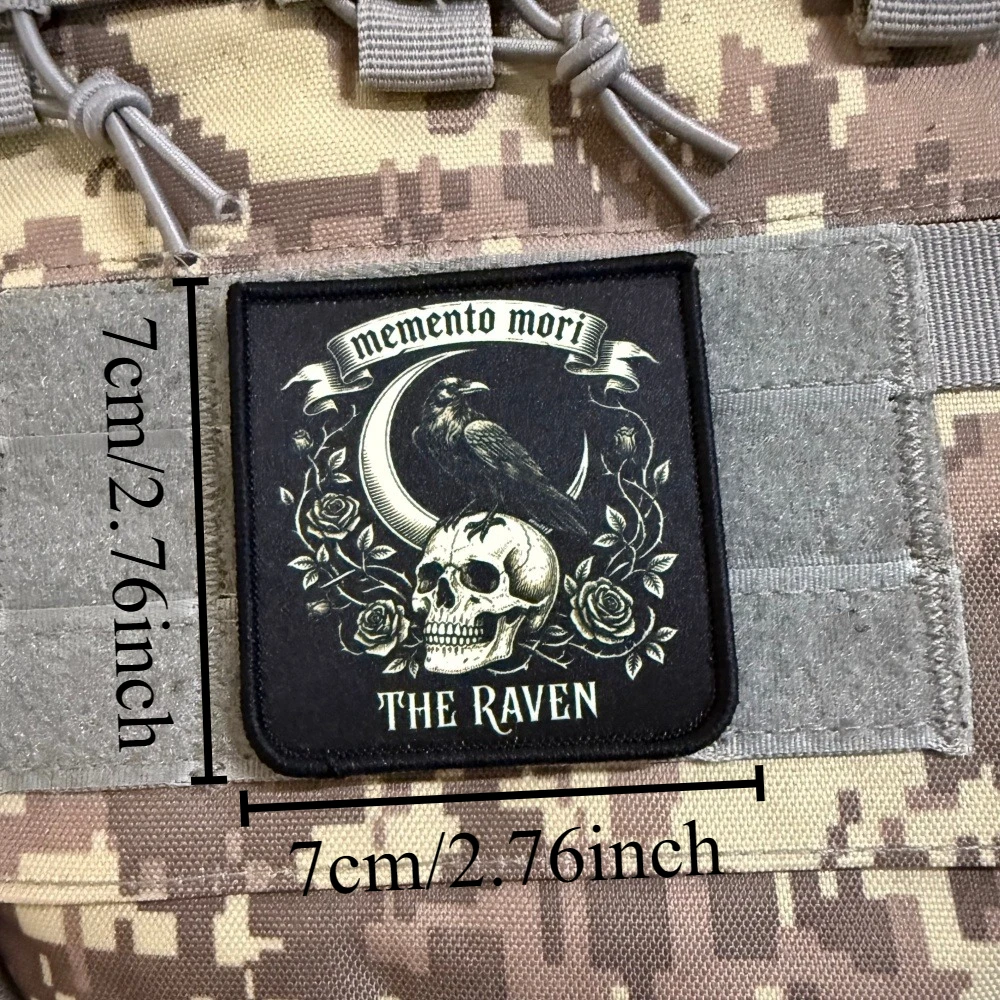 Parche táctico morale calavera de cuervo – gancho y bucle cuadrado