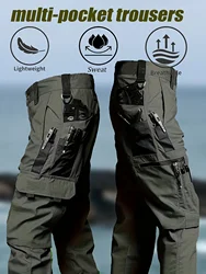 Pantalones tácticos multibolsillos con cierre para hombre