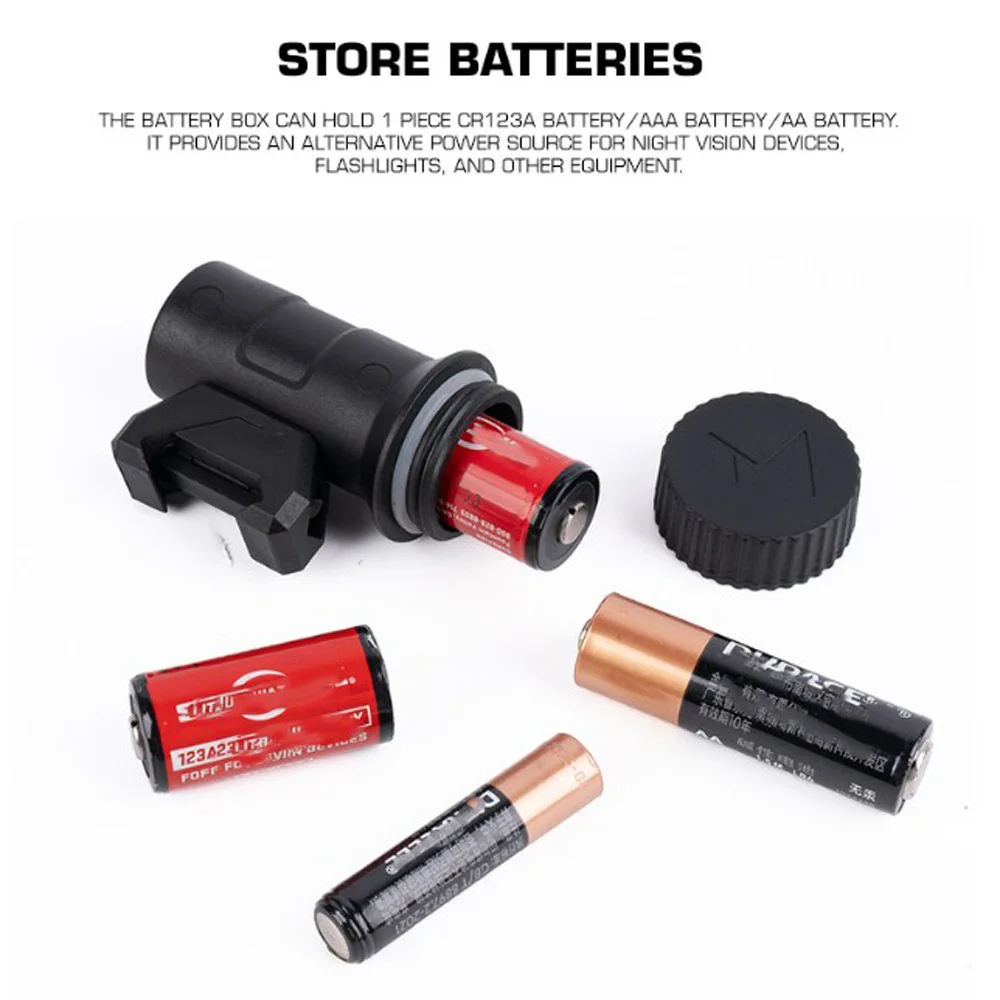 Linterna táctica impermeable con funda para baterías, caza y airsoft - imagen 3
