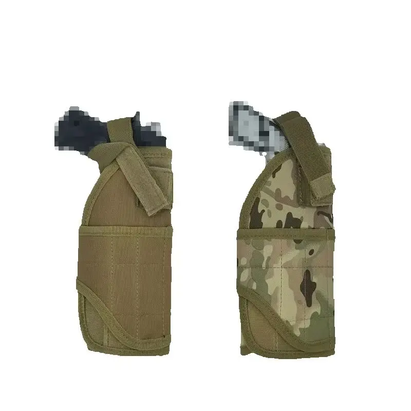 Funda táctica de pistola de cuero MOLLE para diestros - imagen 3