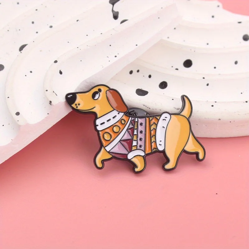 Broche insignia perro salchicha bordado para chaqueta - imagen 2