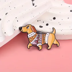Broche insignia perro salchicha bordado para chaqueta