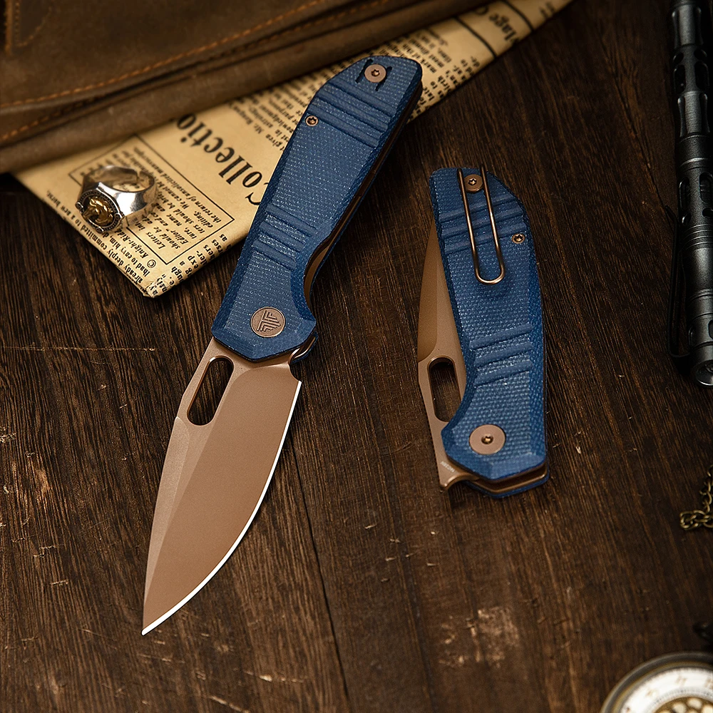 Cuchillo plegable TRIVISA Gecko de micarta EDC para camping y pesca - imagen 5