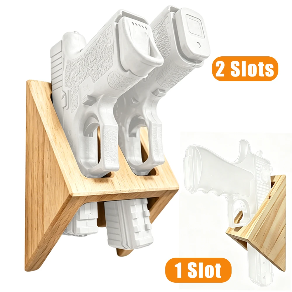Soporte de pared para pistolas de madera con ranura - imagen 3