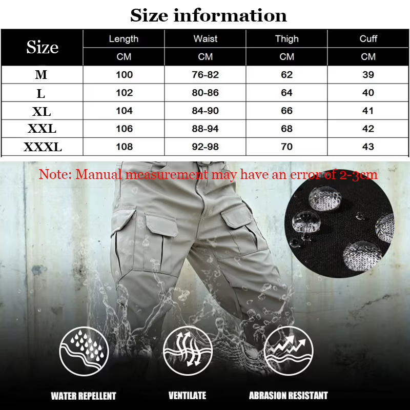 Pantalones tácticos impermeables de combate para hombre - imagen 3
