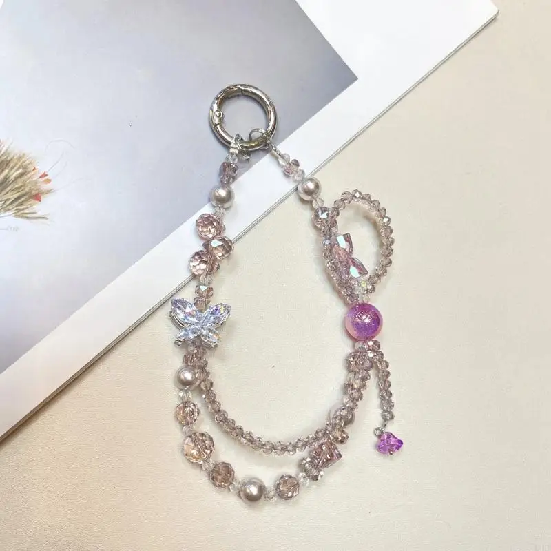 Portacelular colgante con cuentas y correa para mujer - imagen 3