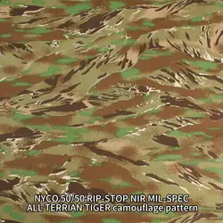 Tela táctica ripstop camuflaje multiterreno rayas de tigre uniformes
