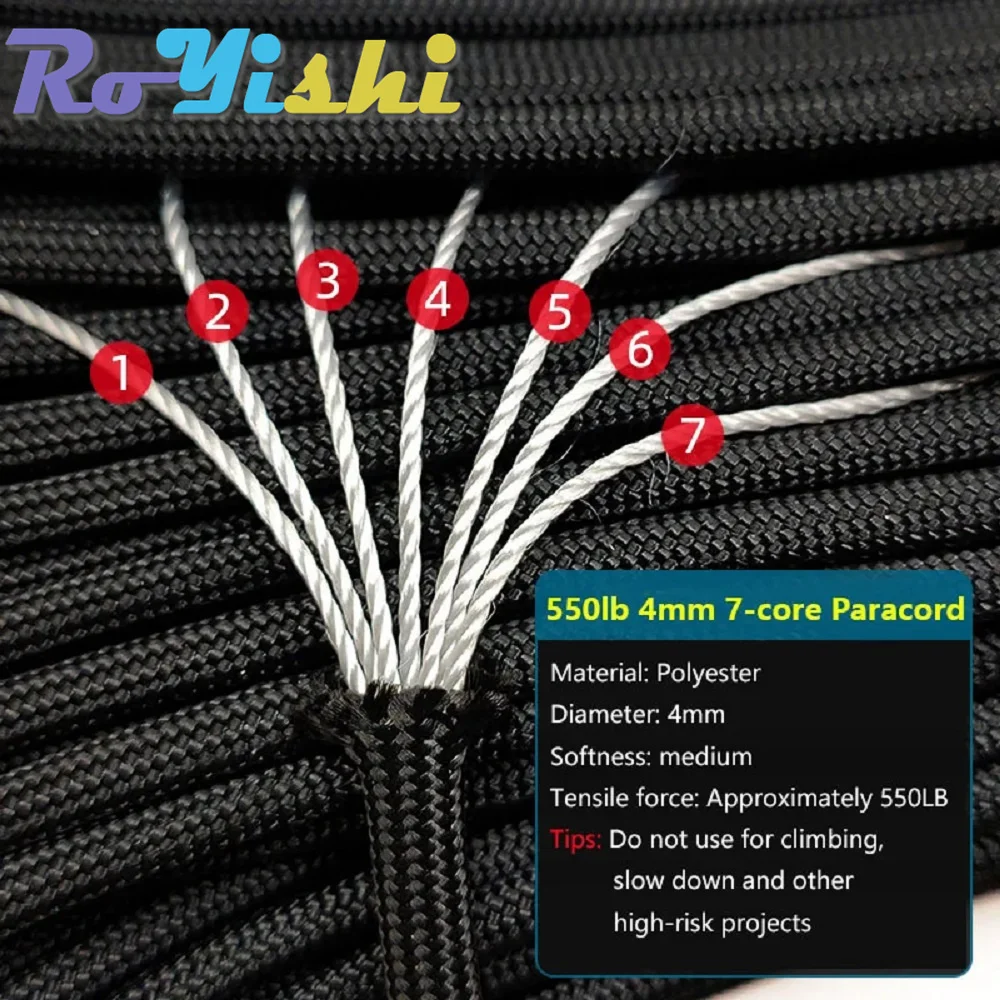 Paracord 550 Mil-Spec 4 mm trenzado táctico – Supervivencia - imagen 2