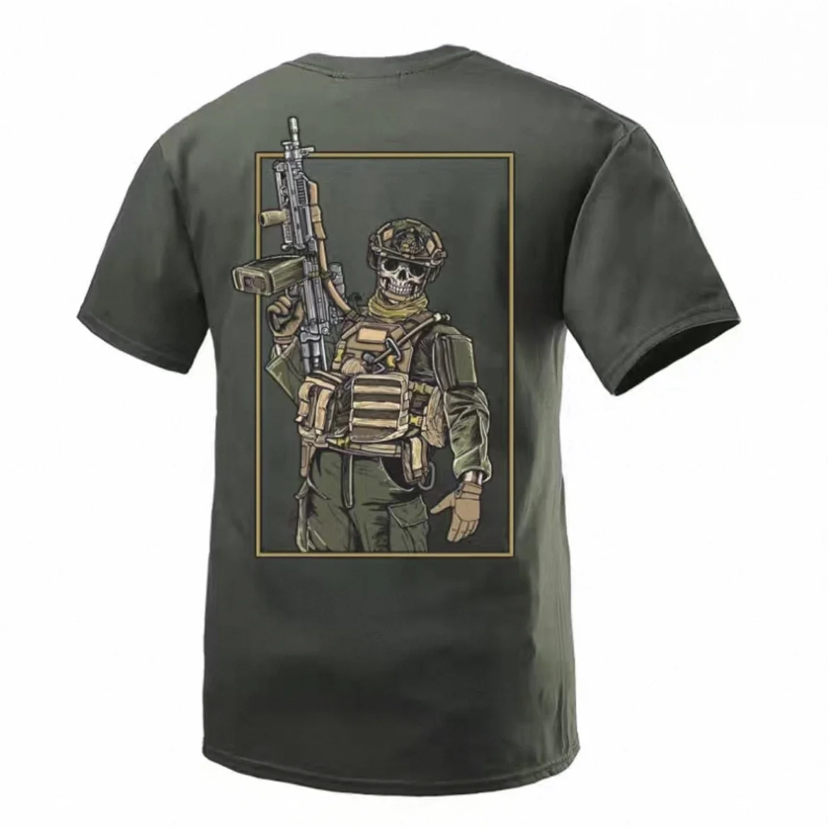 Tough Guy Club camiseta militar de algodón puro, estampado manga corta
