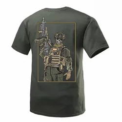 Tough Guy Club camiseta militar de algodón puro, estampado manga corta