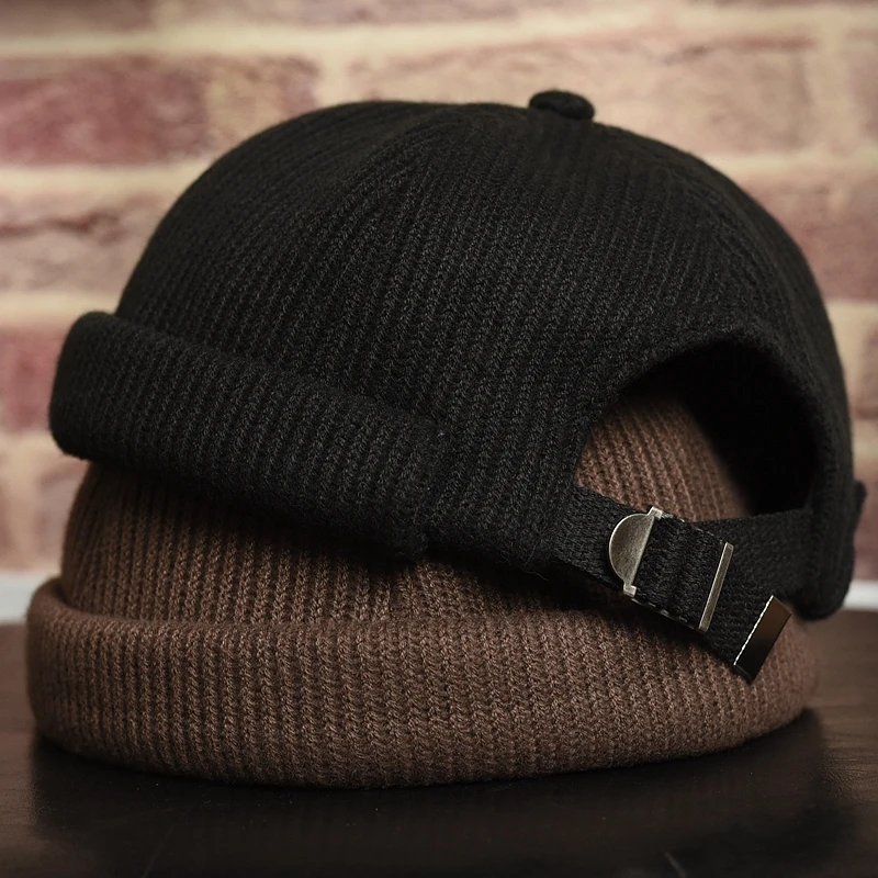 Gorro de punto de invierno vintage grueso sin ala para hombre y mujer - imagen 2